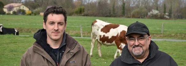 Josian Negre, éleveur de bovins lait Claude canovas, vétérinaire conseil en productions animales